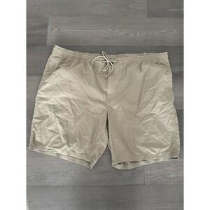 Amazon Essentials Shorts Mens 4XL Khaki Chino Drawstring Waist Cotton Casual